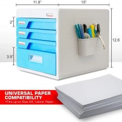 SereneLife Home & Lighting Locking Drawer Cabinet Desk Organizer SLFCAB20