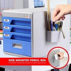 SereneLife Home & Lighting Locking Drawer Cabinet Desk Organizer SLFCAB20