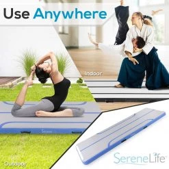 SereneLife Sports & Outdoors Inflatable Air Tumbling Mat 9.8Ft SLGM3BL