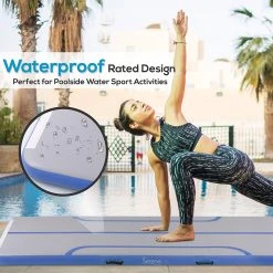 SereneLife Sports & Outdoors Inflatable Air Tumbling Mat 9.8Ft SLGM3BL