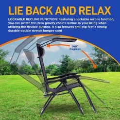 Serenelife Adjustable Zero Gravity Chair Set