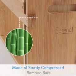 SereneLife Natural Bamboo Bookshelf SLDCAB180