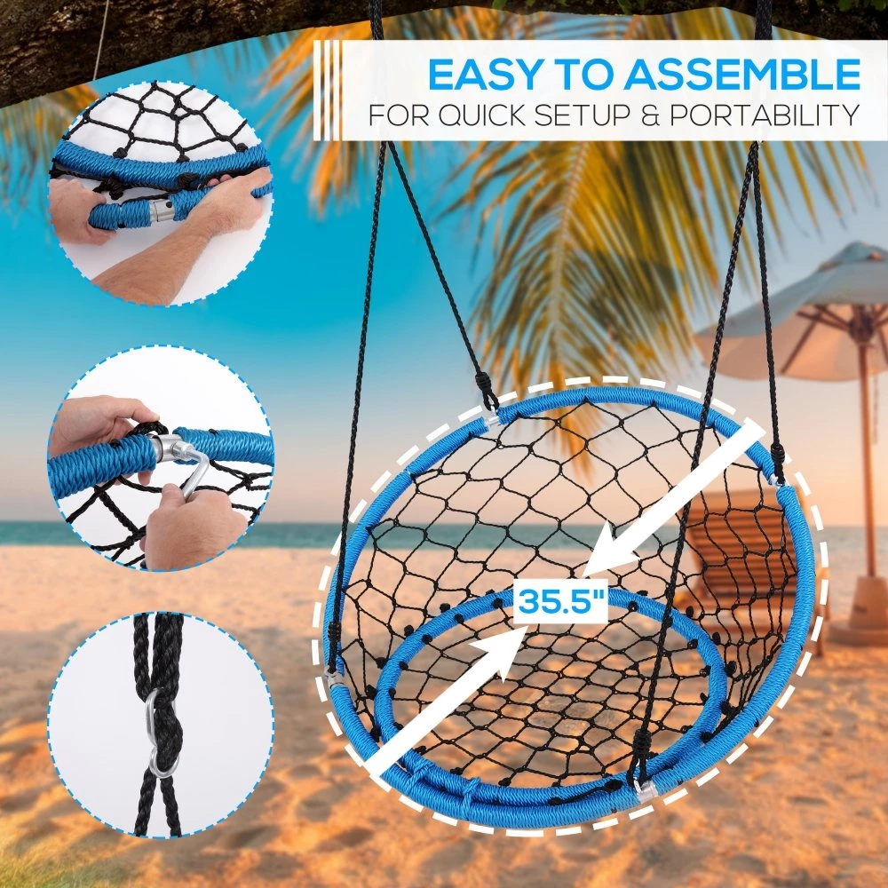 SereneLife Hanging Netted Seat Swing SLSWNG125 3 SereneLife Hanging Netted Seat Swing SLSWNG125