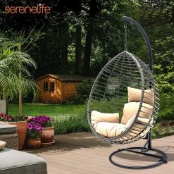 Serenelife Wicker Rattan Swing Chair